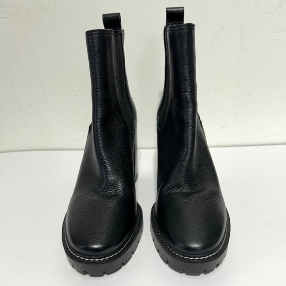 Tory Burch Carson Tumbled Leather Classic Chelsea Lug Sole Ankle Boots - Picture 3 of 13